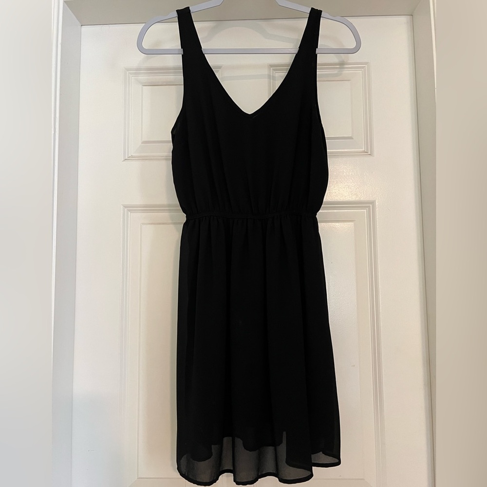 Divided Black V-Neck Mini Dress